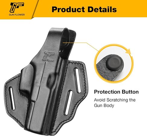 OWB Thumb Leather Break Holster for Glock 17 19 19x 22 23 31 32 45 Colt 1911/Kimber 1911/Springfield 1911/S&W 1911 and Most 1911 5'' No Rail Pistol, Right Hand in Saudi Arabia