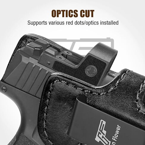 حافظة جلدية GUN & FLOWER IWB لـ SIG Sauer P365/ P365X/ P365 SAS/ P365-380، قطع بصري، حزام الخصر الداخلي، حافظة حمل مخفية، تناسب أحزمة مقاس 1.5 بوصة - 1.75 بوصة، جلد فاخر، اليد اليمنى in Kuwait