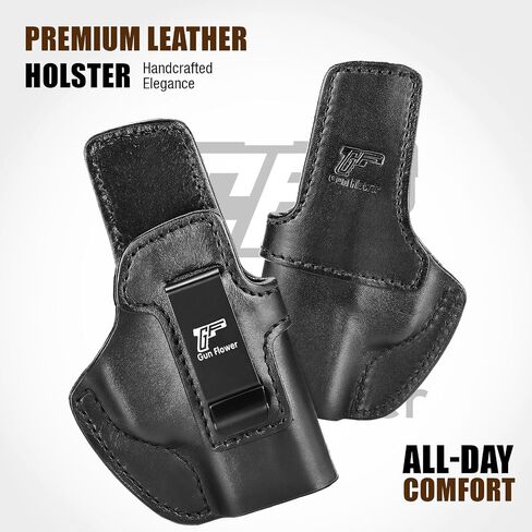 حافظة جلدية GUN & FLOWER IWB لـ SIG Sauer P365/ P365X/ P365 SAS/ P365-380، قطع بصري، حزام الخصر الداخلي، حافظة حمل مخفية، تناسب أحزمة مقاس 1.5 بوصة - 1.75 بوصة، جلد فاخر، اليد اليمنى in Kuwait