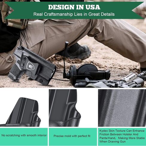 سبرينجفيلد أرموري هيلكات IWB ملحق KYDEX الحافظة - Adj. غير قادر على الاحتفاظ، اليد اليمنى/اليسرى اختيارية in Kuwait