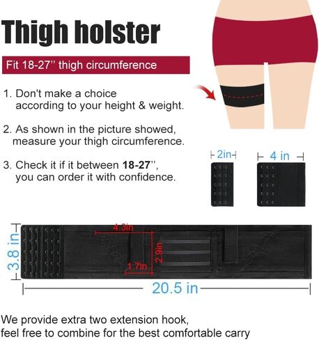 Gun Holster,Thigh Holster for Women,Embroidery Gun Holsters for Pistol,Fit for PT-22. 22 CaliberTCP. 380, P238, RugerLCP &Similar Guns, 27.5 in Kuwait