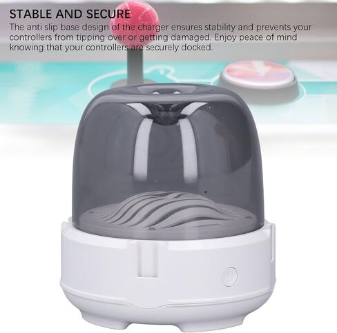 Controller Charger for Switch Pro, Quick Charging 4 Slot Controller Dock for Switch Pro, RGB Light, Anti Slip Base, Stylish and Practical Circular Base (White in Saudi Arabia