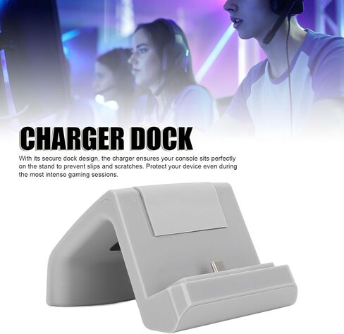 Charger Dock, Quick Charging Dock Stand Switch LED Game Console Holder Light Strip Stand for Gaming Console (Black in Saudi Arabia