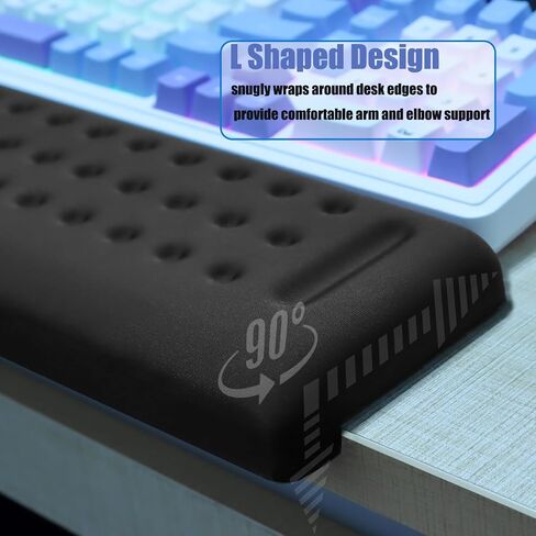 2 PCS L-Shaped Desk Elbow Pads, Memory Foam Elbow Support Padding Non-Slip, Wrist Arm Pad Elbow Comfort Support for Table or Desk Edge, Desk Edge Cushion, Separate Design in Saudi Arabia