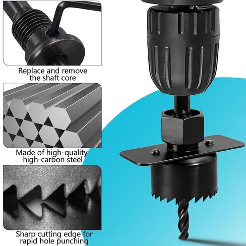 طقم منشار ثقب 12 قطعة، مجموعة منشار ثقب الخشب، مع مناشير ثقب 3/4 بوصة - 2-1/2 بوصة، شياكة، لقم ثقب، لوحة تركيب، مفتاح ربط سداسي، حقيبة تخزين، للخشب، الخشب الرقائقي، PVC، الحوائط الجافة، البلاستيك in Kuwait