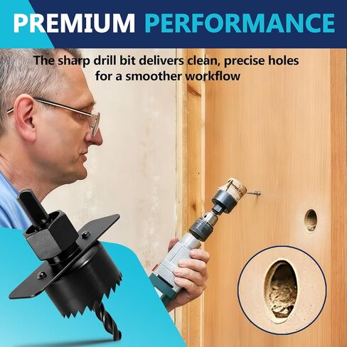 طقم منشار ثقب 12 قطعة، مجموعة منشار ثقب الخشب، مع مناشير ثقب 3/4 بوصة - 2-1/2 بوصة، شياكة، لقم ثقب، لوحة تركيب، مفتاح ربط سداسي، حقيبة تخزين، للخشب، الخشب الرقائقي، PVC، الحوائط الجافة، البلاستيك in Kuwait