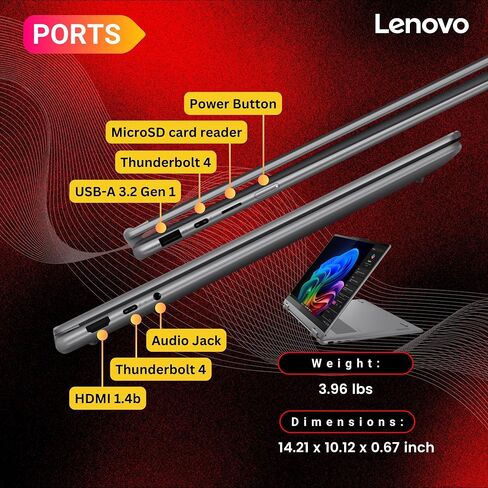 Lenovo Yoga 7i 2-in-1 AI Ready Laptop، شاشة لمس 16 بوصة 2K، Core Ultra 5 226V(>Ultra 7 155U)، Copilot+ PC، لوحة مفاتيح بإضاءة خلفية، بصمة الإصبع، WiFi 7، Windows 11 Pro، رمادي (16 جيجابايت 8533 ميجاهرتز DDR5 RAM | 1 تيرابايت SSD) in Saudi Arabia
