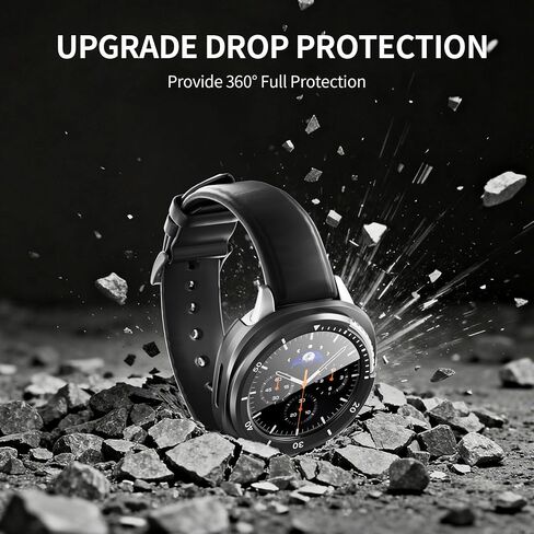 2 Pack Screen Protector Case for Samsung Galaxy Watch 8 Classic 46mm, Hard PC Bumper + HD Anti-Fog, Protective Cover for Galaxy Watch 8 Accessories Pointer Style, Black/White and Orange in Saudi Arabia