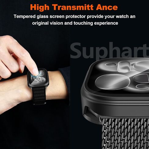 غطاء معدني 3 في 1 متوافق مع حافظة Apple Watch Ultra 3/2/1 مقاس 49 ملم للنساء والرجال، واقي شاشة مدمج خفيف الوزن للغاية لساعة iWatch Ultra 3/2/1 مقاس 49 ملم (تيتانيوم) in Kuwait