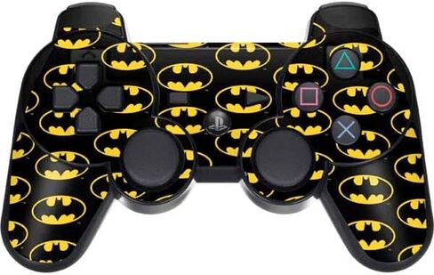 Skinit Decal Gaming Skin Compatible with PS3 Dual Shock Wireless Controller - Officially Licensed Warner Bros Batman Logo Pattern Design in Saudi Arabia
