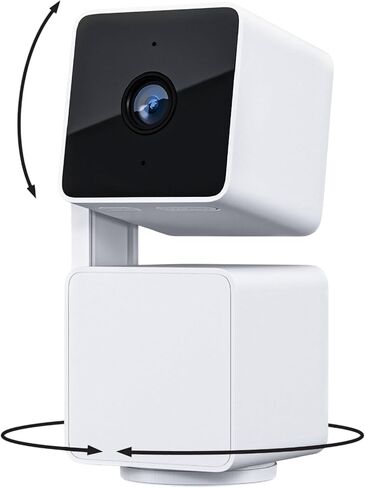 WYZE Cam Pan v3 داخلي/خارجي IP65 1080P 360 درجة عموم/إمالة/تكبير واي فاي كاميرا أمان منزلية ذكية، تتبع الحركة للطفل/الحيوانات الأليفة، رؤية ليلية ملونة، تعمل مع Alexa وGoogle، إعداد خبير مجاني (متجدد) in Kuwait