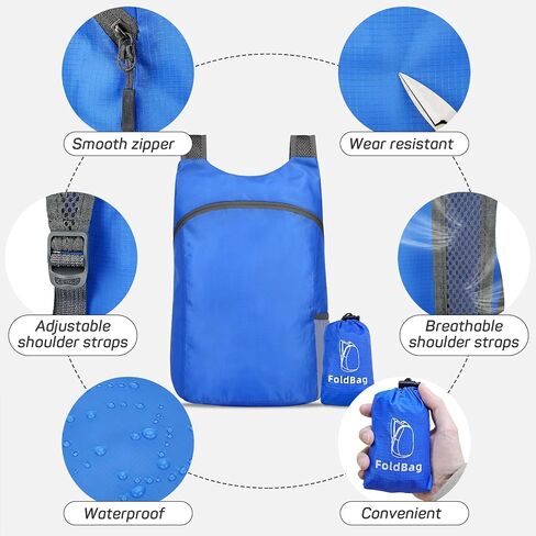 Hiking Daypack, Water-repellent Camping Backpack for Men and Women, Hiking Backpack Foldable Backpacks for Travel, Outdoor(Black 2) in Saudi Arabia