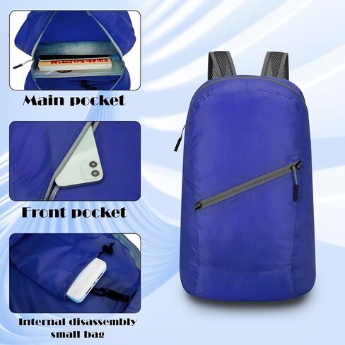 Hiking Daypack, Water-repellent Camping Backpack for Men and Women, Hiking Backpack Foldable Backpacks for Travel, Outdoor(Black 2) in Saudi Arabia