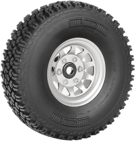 إطارات مطاطية ذات حافة معدنية من WONFAST مقاس 1.55 بوصة متوافقة مع سيارة زاحفة 1/10 RC محورية AX90069 D90 TF2 Tamiya CC01 LC70 (أبيض) in Saudi Arabia