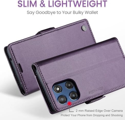Wallet Case for Motorola Moto G Stylus 5G 2025 [Not fit Moto G 5G 2025], PU Leather Magnetic Flip Case with RFID Blocking Card Holder for Women Men, Shockproof Protective Phone Cover (Purple) in Saudi Arabia