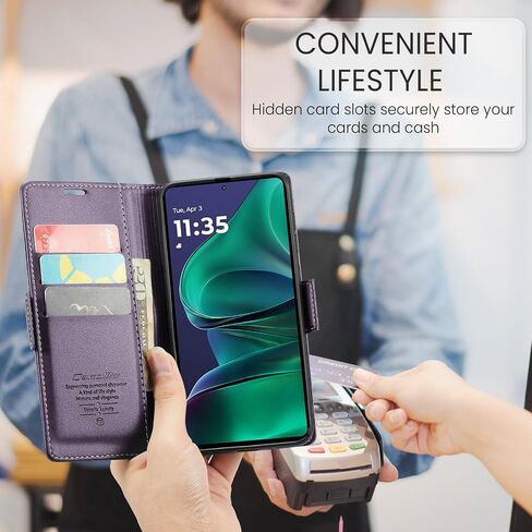 Wallet Case for Motorola Moto G Stylus 5G 2025 [Not fit Moto G 5G 2025], PU Leather Magnetic Flip Case with RFID Blocking Card Holder for Women Men, Shockproof Protective Phone Cover (Purple) in Saudi Arabia