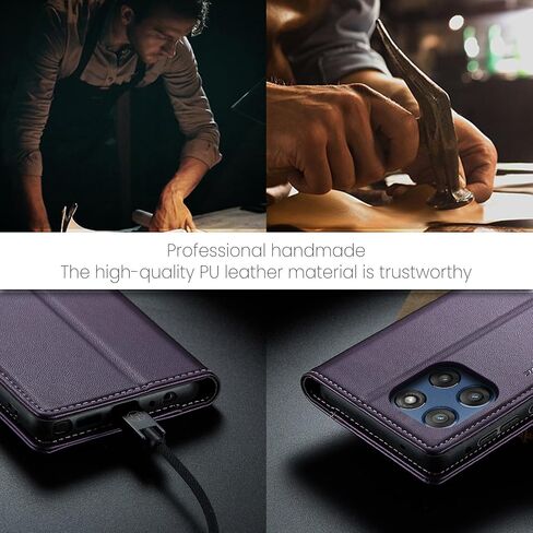 Wallet Case for Motorola Moto G Stylus 5G 2025 [Not fit Moto G 5G 2025], PU Leather Magnetic Flip Case with RFID Blocking Card Holder for Women Men, Shockproof Protective Phone Cover (Purple) in Saudi Arabia