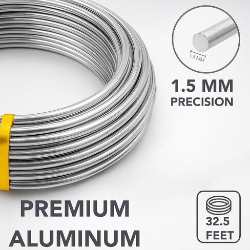 Mr. Pen- Aluminum Wire, 1.5 mm, 32.5 Feet, 1 Roll, Craft Wire, Metal Wire, Armature Wire, Crafting Wire, Bendable Wire, Wire for Crafts, Sculpting Wire, Doll Armature, Flexible Wire, Modeling Wire in Saudi Arabia