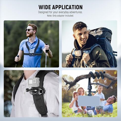 NEEWER Action Camera Tripod Mount Adapter Compatible with GoPro Hero 13 Go Pro 12 11 10 9 Black DJI Osmo Action 5 Pro 4 3, 360° Swivel 1/4"-20 to 3 Prong Mount for Standard 1/4 Accessories, GP-89 in Saudi Arabia