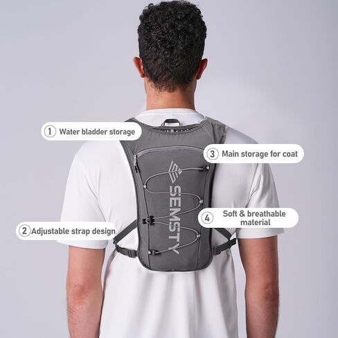 Running Vest for Women Men,5L Hydration Vest with 2*500ml Soft Flask | Lightweight Water Backpack, Adjustable Chest Straps Running Hydration Backpack for Running Cycling Hiking in Kuwait