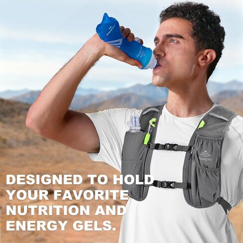 Running Vest for Women Men,5L Hydration Vest with 2*500ml Soft Flask | Lightweight Water Backpack, Adjustable Chest Straps Running Hydration Backpack for Running Cycling Hiking in Kuwait