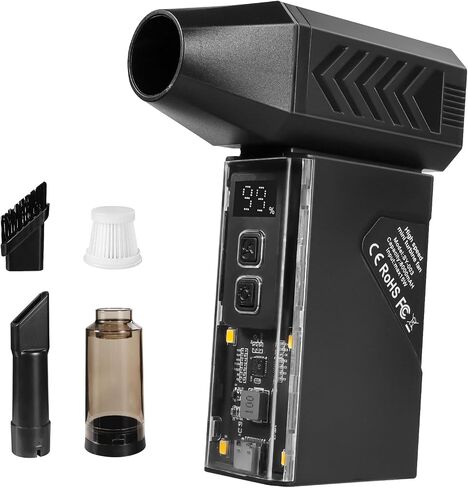 Violent Turbo Fan，Mini Electric Compressed Air Duster & Vacuum Cleaner,130000RPM Portable Rechargeable Cordless Handheld Air Blower with LED Light for PC, Outdoor, House, Car,8000mAh in Kuwait