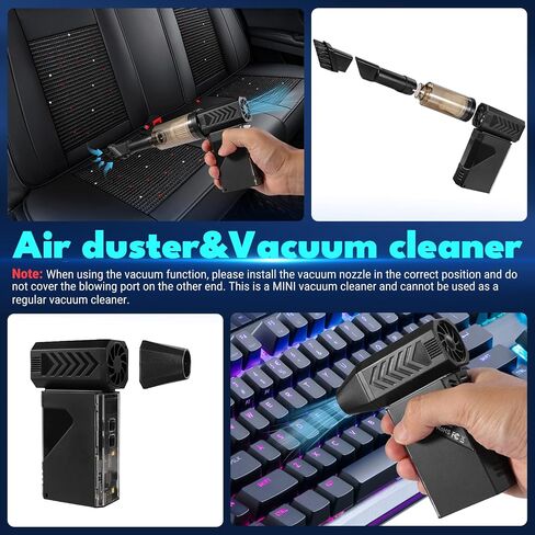 Violent Turbo Fan，Mini Electric Compressed Air Duster & Vacuum Cleaner,130000RPM Portable Rechargeable Cordless Handheld Air Blower with LED Light for PC, Outdoor, House, Car,8000mAh in Kuwait
