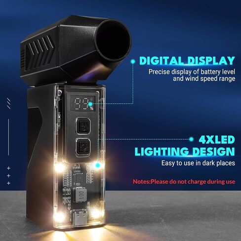 Violent Turbo Fan，Mini Electric Compressed Air Duster & Vacuum Cleaner,130000RPM Portable Rechargeable Cordless Handheld Air Blower with LED Light for PC, Outdoor, House, Car,8000mAh in Kuwait