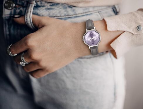 Watch Jessica Simpson Women's Leather Band Watch ، Dial Crystal Dial Octagon ، حركة الكوارتز الكلاسيكية ، Watch Watch الأنيقة للنساء in Saudi Arabia
