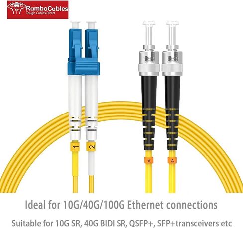 OS2 LC to ST Fiber Patch Cable Single Mode, 6ft/2m, 4Pack in Kuwait