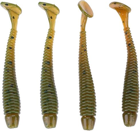 50PCS 5cm Fishing Lures, Soft Plastic T Tail Grub Baits Fish Tackle Accessory for Bass Salmon Trout (Black) in Saudi Arabia