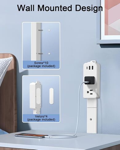 Electrical Outlet Extender Stick 8.26"-36.1" with 2 AC Outlets, USB-A,USB-C Ports, Fixed at 90 Degree Splicing Type, Power Socket Expander Put Behind Hard to Reach Desks,Sofa,Cabinet,Bed etc in Saudi Arabia