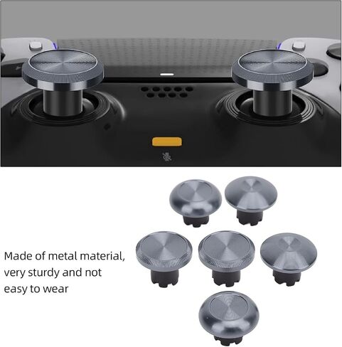 Metal Thumbsticks for PS 5 Edge Controller, Controller Interchangeable Analog Joystick, Thumb Stick Caps Compatible with PS 5/PS Pro/X Box Controllers (Black) in Saudi Arabia