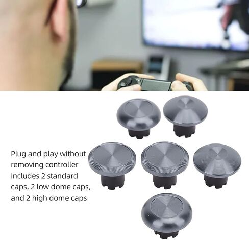 Metal Thumbsticks for PS 5 Edge Controller, Controller Interchangeable Analog Joystick, Thumb Stick Caps Compatible with PS 5/PS Pro/X Box Controllers (Black) in Saudi Arabia