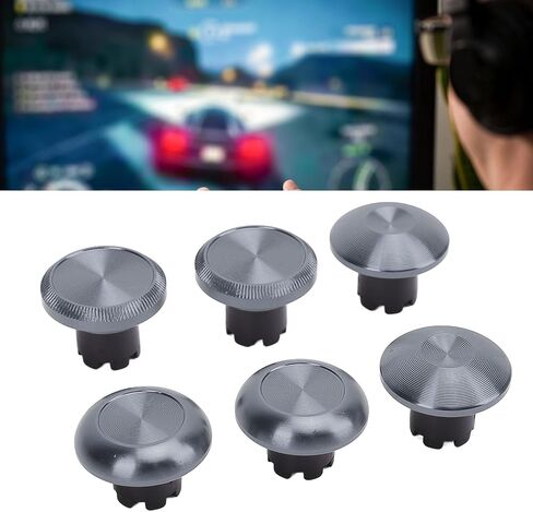Metal Thumbsticks for PS 5 Edge Controller, Controller Interchangeable Analog Joystick, Thumb Stick Caps Compatible with PS 5/PS Pro/X Box Controllers (Black) in Saudi Arabia