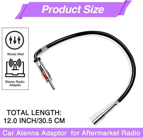 Car Antenna Adapter for GM Vehicles (1985-2013) - Aftermarket Radio Stereo Replacement, Compatible with Chevy, Buick, Pontiac - Direct Fit, No Cutting Required (2) in Saudi Arabia