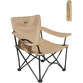 كرسي تخييم محمول من موبي جاردن للبالغين، مقعد وسادة وكرسي خلفي رباعي مع حامل أكواب وجيب خلفي شبكي، يتضمن حقيبة حمل، أسود in Kuwait