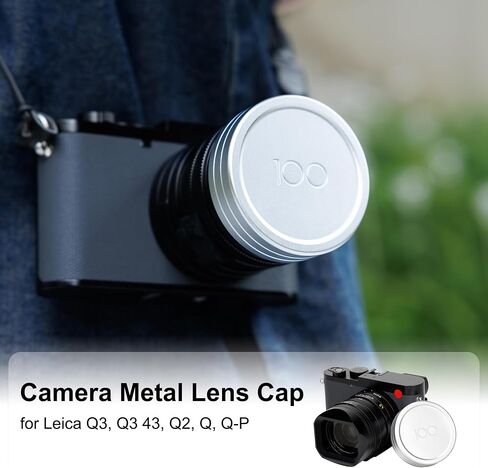 غطاء عدسة JJC لـ Leica Q3 Q3 43 Q2 Q Q-P، مع بصمة "100" للذكرى السنوية المائة لـ Leica، غطاء واقٍ لعدسة الكاميرا الرقمية QP مع جزء داخلي من القماش الناعم، مقاوم للغبار والخدش in Kuwait
