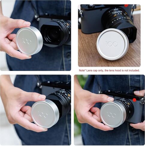 JJC Lens Cap Cover for Leica Q3 Q3 43 Q2 Q Q-P Camera Accessories, Black | with Soft Fabric Interior & PU Leather Surface, Anti-Scratch & Dustproof Lens Protection, Durable Aluminum Alloy in Saudi Arabia
