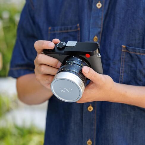 JJC Lens Cap Cover for Leica Q3 Q3 43 Q2 Q Q-P Camera Accessories, Black | with Soft Fabric Interior & PU Leather Surface, Anti-Scratch & Dustproof Lens Protection, Durable Aluminum Alloy in Saudi Arabia