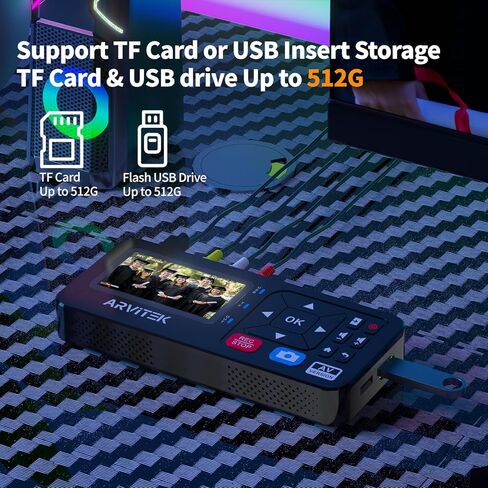 VHS إلى محول رقمي مع جهاز تحكم عن بعد، تسجيل الفيديو من VHS، VCR، DVR، DVD، AV، RCA، Hi8، كاميرا الفيديو، وحدات تحكم الألعاب، التوصيل والتشغيل in Kuwait