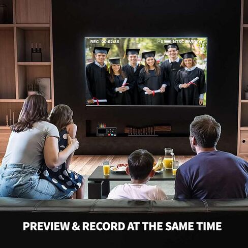 VHS إلى محول رقمي مع جهاز تحكم عن بعد، تسجيل الفيديو من VHS، VCR، DVR، DVD، AV، RCA، Hi8، كاميرا الفيديو، وحدات تحكم الألعاب، التوصيل والتشغيل in Kuwait