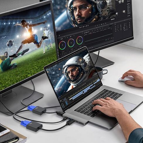 محول DP إلى VGA، 6 محول DisplayPort مطلي بالذهب إلى VGA (ذكر إلى أنثى) متوافق مع Dell وHP وLenovo وASUS للكمبيوتر الشخصي والكمبيوتر المحمول والشاشة وجهاز العرض - دعم دقة 1080 بكسل in Kuwait