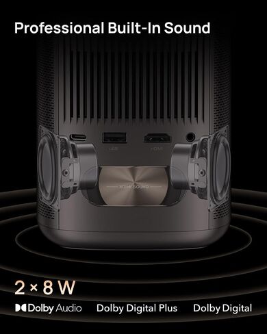 XGIMI MoGo 2 Pro 1080P Portable Projector, Mini Projector with WiFi and Bluetooth, Android TV 11.0, 400 ISO Lumens, 2X8W Speakers, Supports 4K, Auto Focus, and Screen Adaption (Renewed) in Saudi Arabia