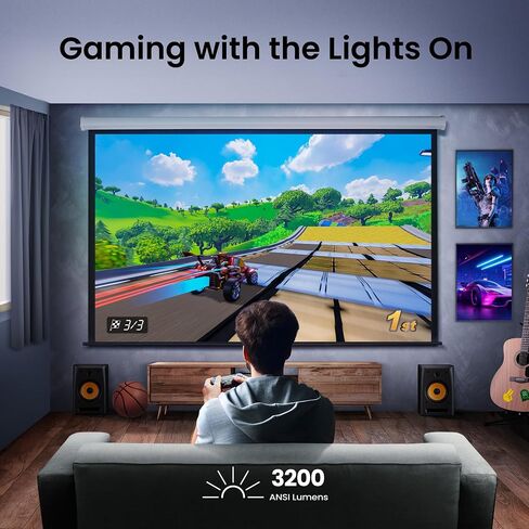 جهاز عرض الألعاب BenQ TK710 3200-Lumen XPR UHD 4K ليزر DLP HDR10 HDMI 3D Keystone - TK710 (متجدد) in Saudi Arabia