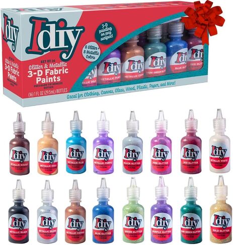 Glitter Fabric Paint Set, 8 Colors, 3D Permanent Paint for Halloween & Fall in Kuwait