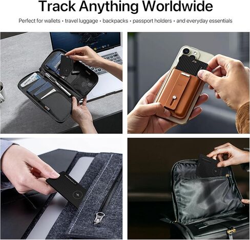 بطاقة تعقب Slim Air Tag Wallet، [معتمدة من Apple MFi]، شحن لاسلكي، تعمل مع Apple Find My، مقاومة للماء IP67، محدد موقع العناصر للمفاتيح والحقائب وجواز السفر، iOS فقط، عبوة واحدة in Kuwait