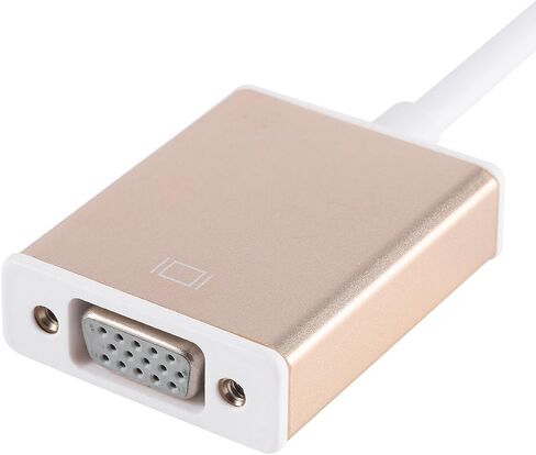Type C to VGA Adapter Plug & Play Aluminum Enclosure for 12 Inch for Presentations Meeting Rooms Gold (Silver) in Saudi Arabia