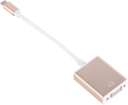 Type C to VGA Adapter Plug & Play Aluminum Enclosure for 12 Inch for Presentations Meeting Rooms Gold (Silver) in Saudi Arabia