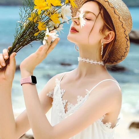 Odbeai Cute Floral Engraved Band Compatible with Apple Watch Bands Women 40mm 44mm 38mm 41mm 42/45/46/49mm, 6-Pack Soft Silicone Dressy Sport Strap for iWatch Bands Series 11 10 9-1 SE Ultra1/2/3 in Kuwait